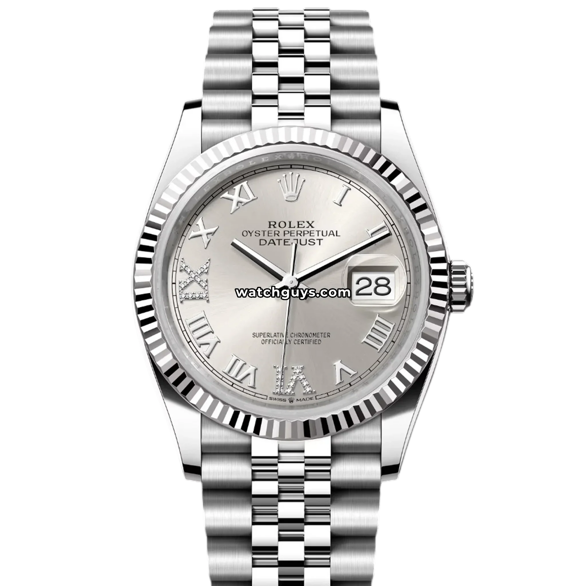 Rolex Datejust 126234 Silver Roman Diamond Jubilee