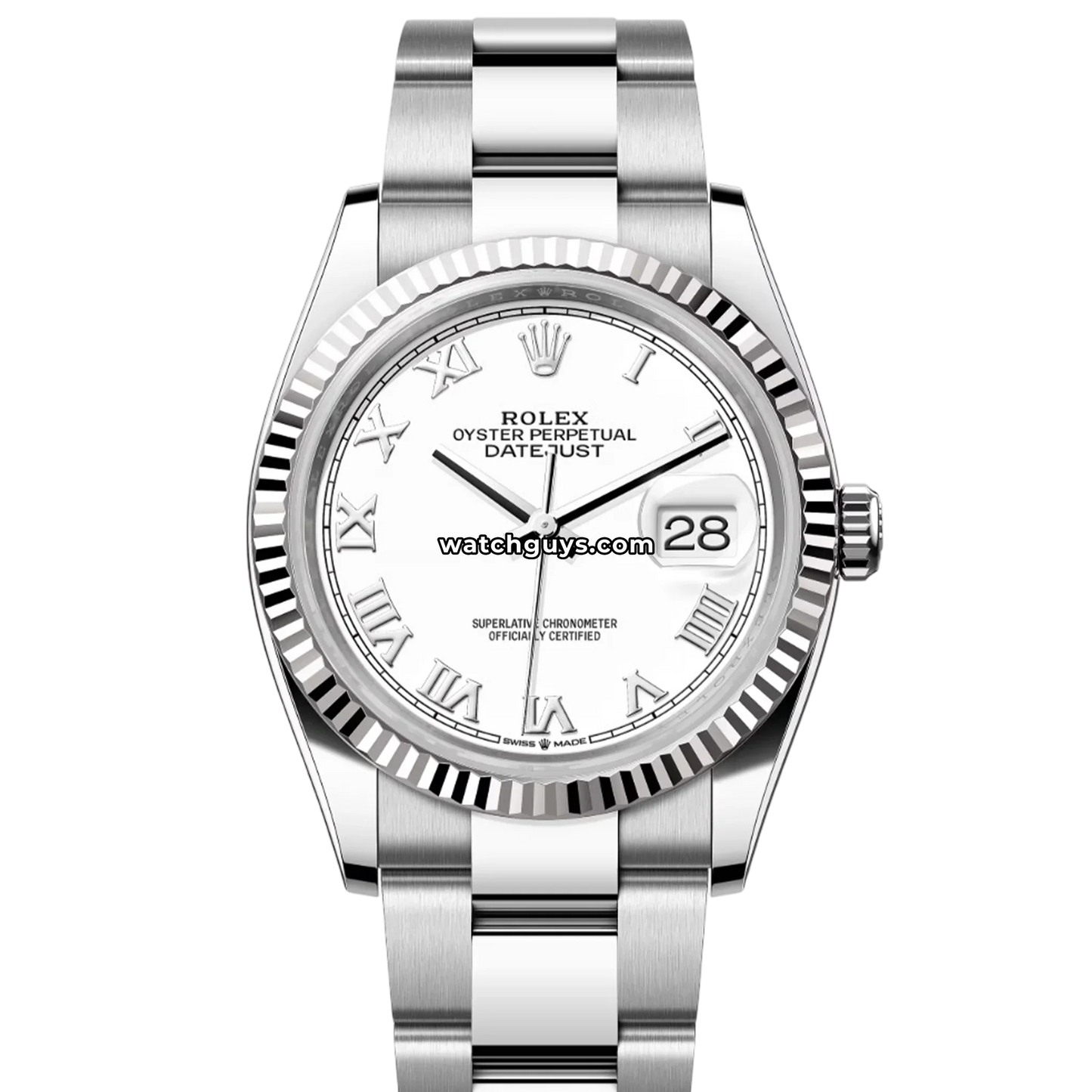 Rolex Datejust 126234 White Roman Stainless Steel Oyster