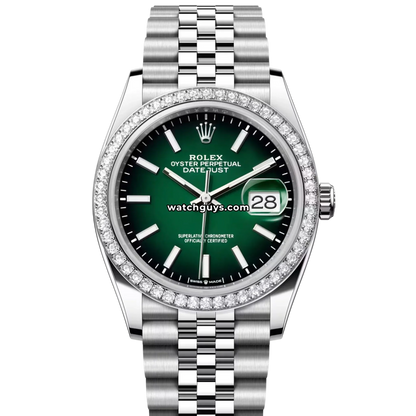 Rolex Datejust 126284RBR Green "Ombre" Jubilee