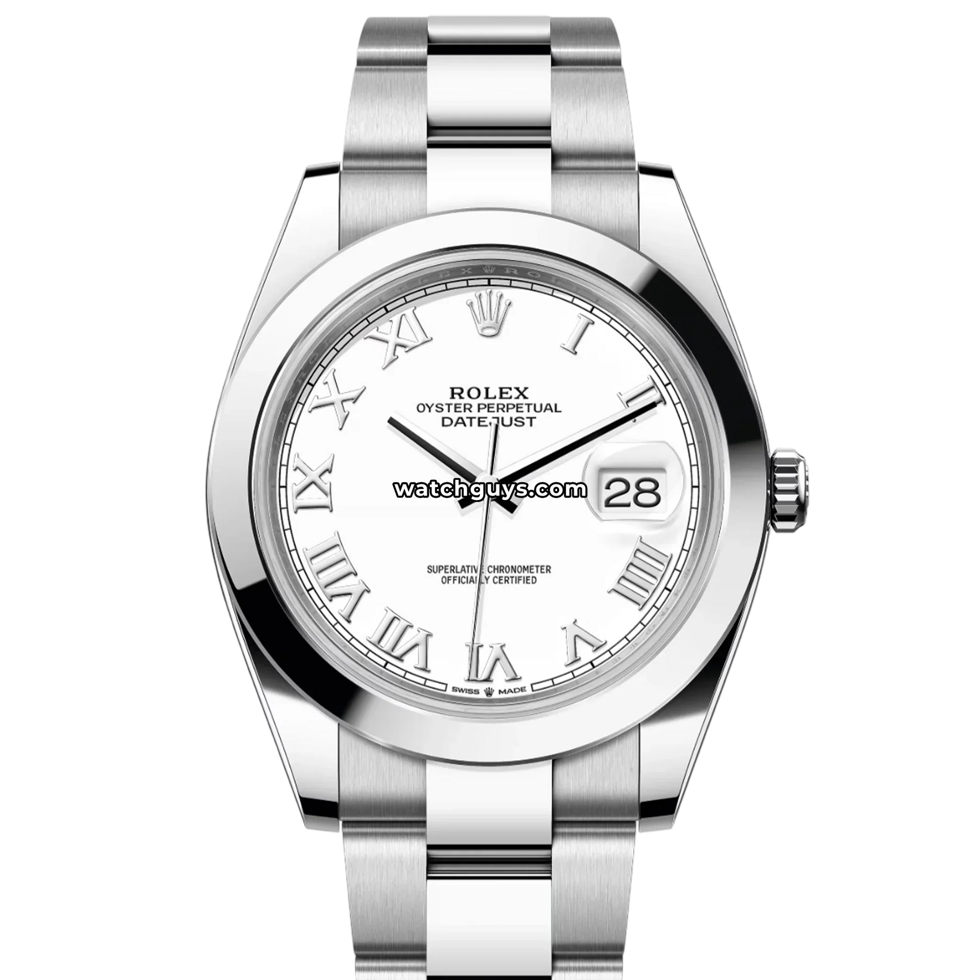 Rolex Datejust 126300 White Roman Oyster
