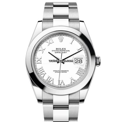 Rolex Datejust 126300 White Roman Oyster