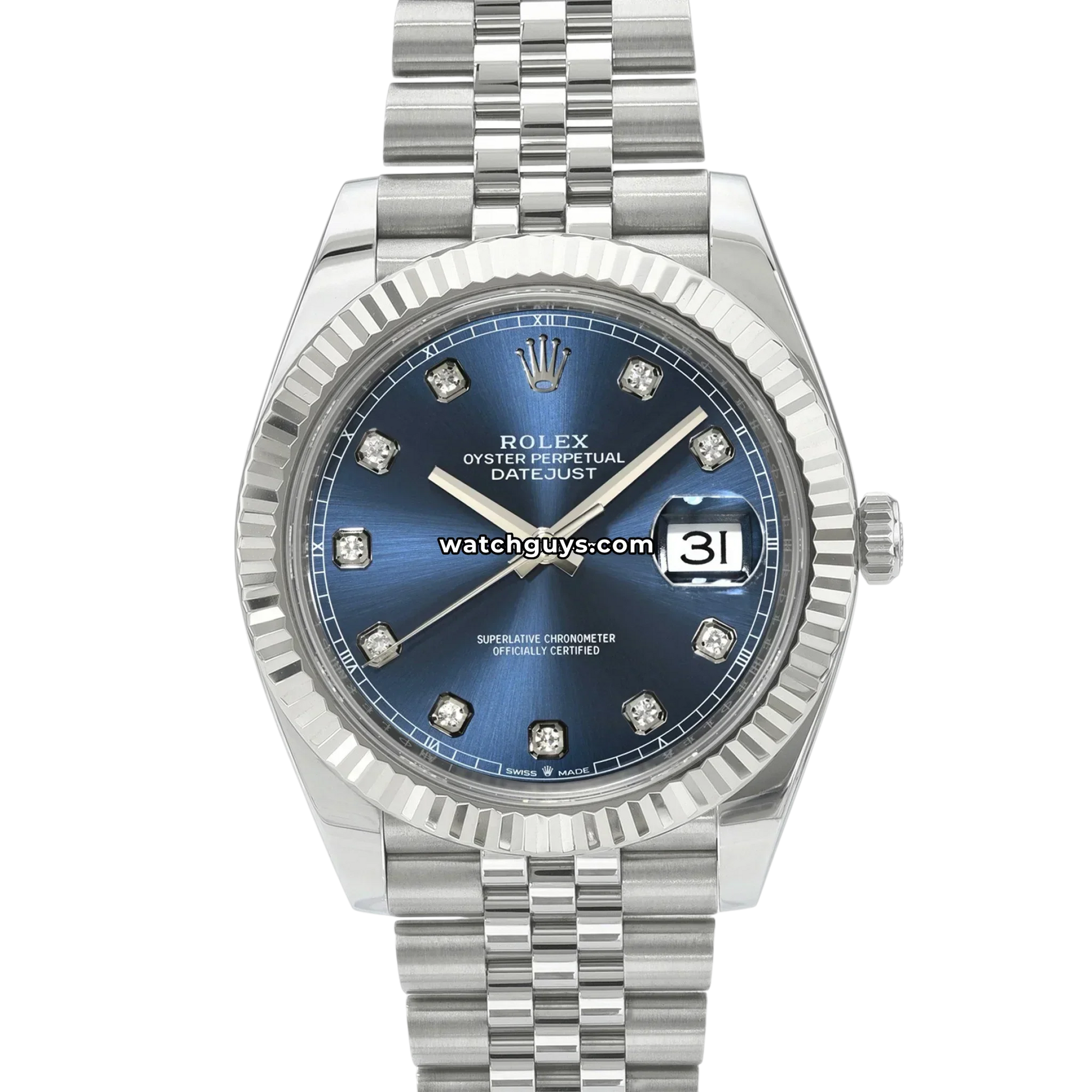 Rolex Datejust 126334 Blue Diamond Stainless Steel Jubilee