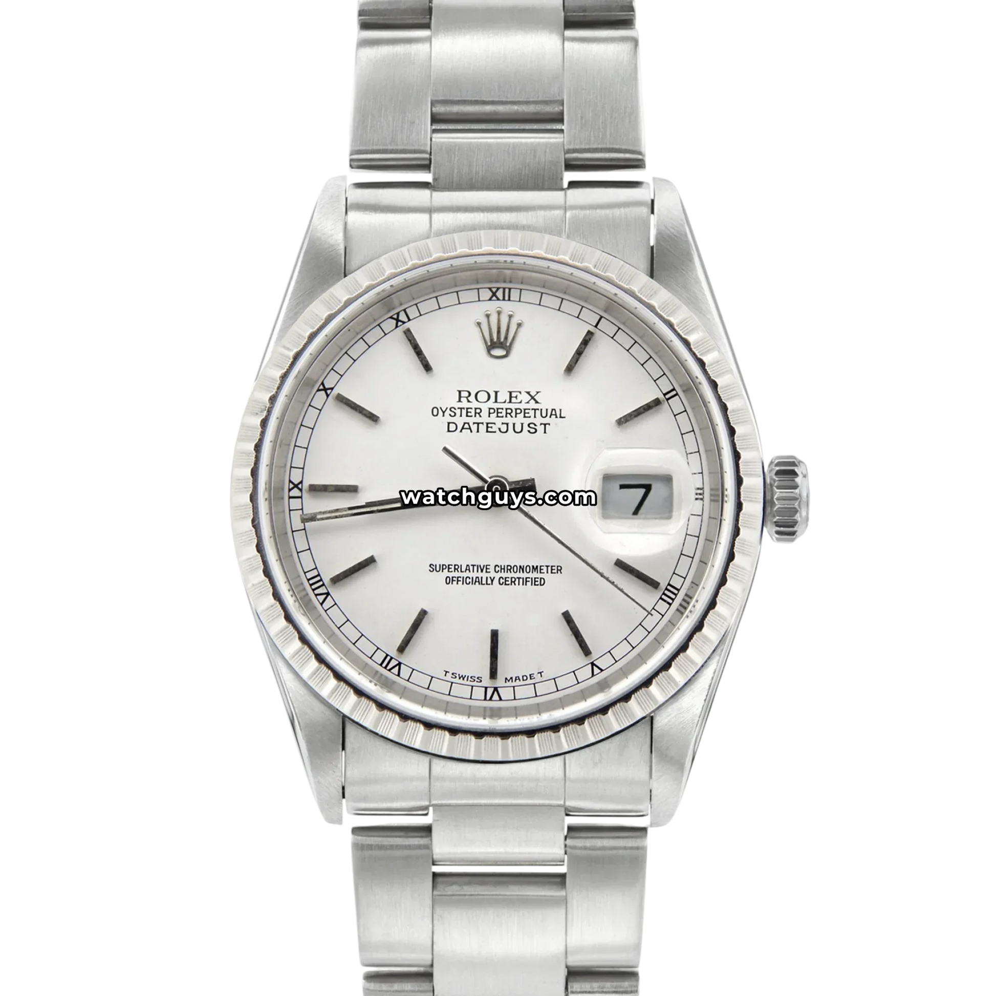 Rolex Datejust 16220 White Index Oyster