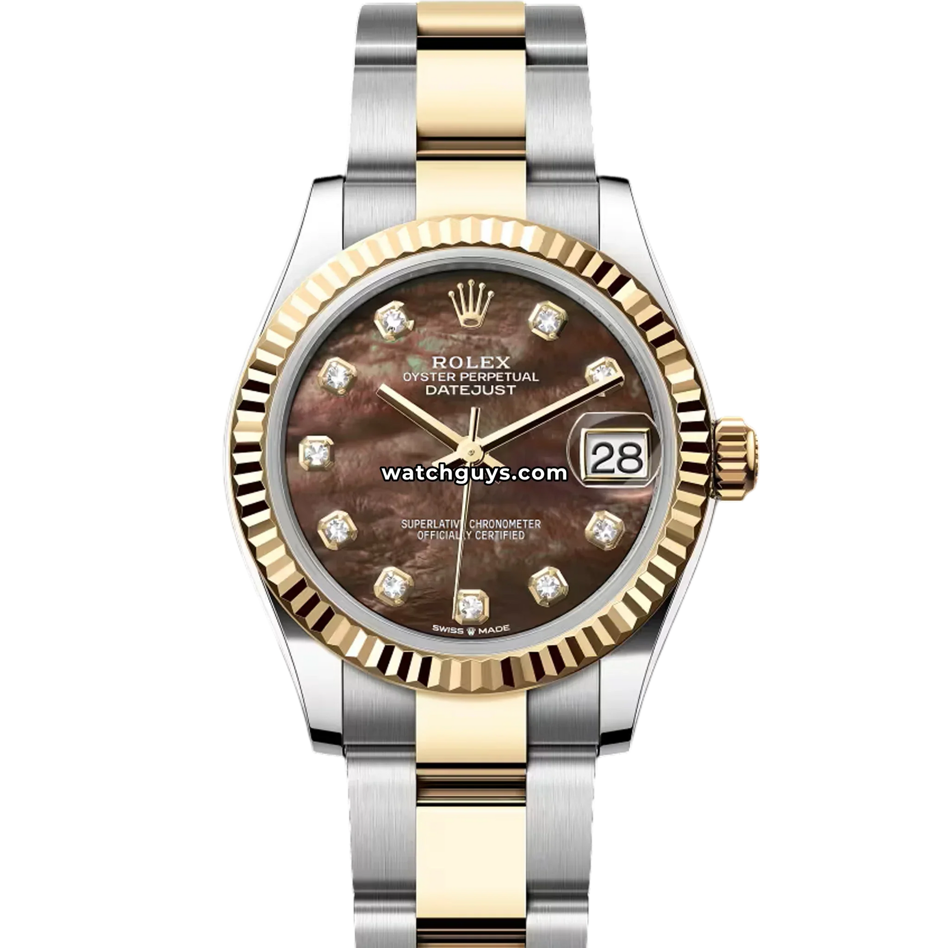 Rolex Datejust 278273 Black Mother of Pearl Diamond Oyster