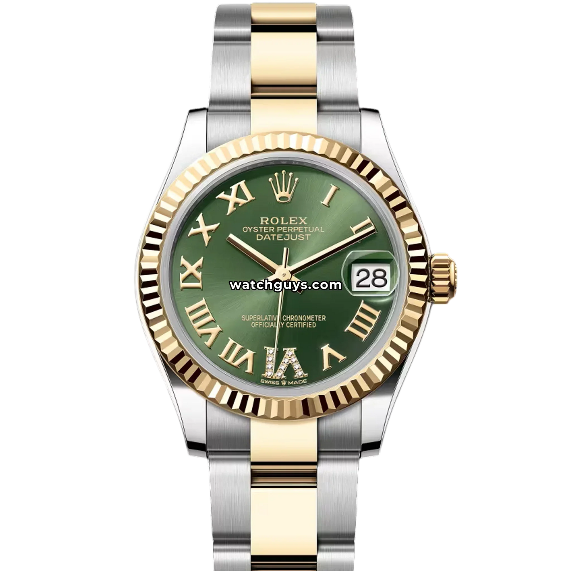 Rolex Datejust 278273 Green Roman Diamond Oyster