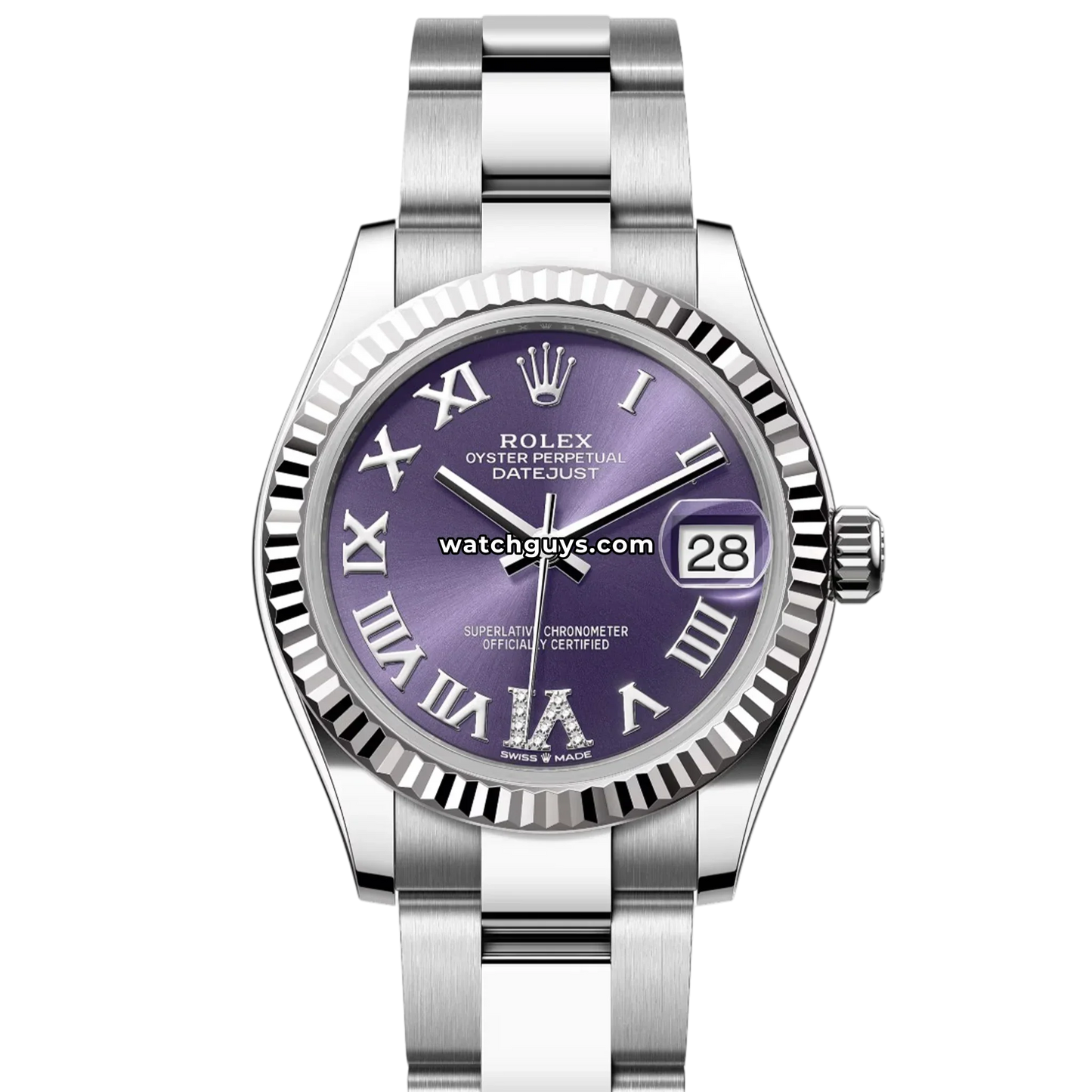 Rolex Datejust 278274 Aubergine Roman Diamond VI Oyster