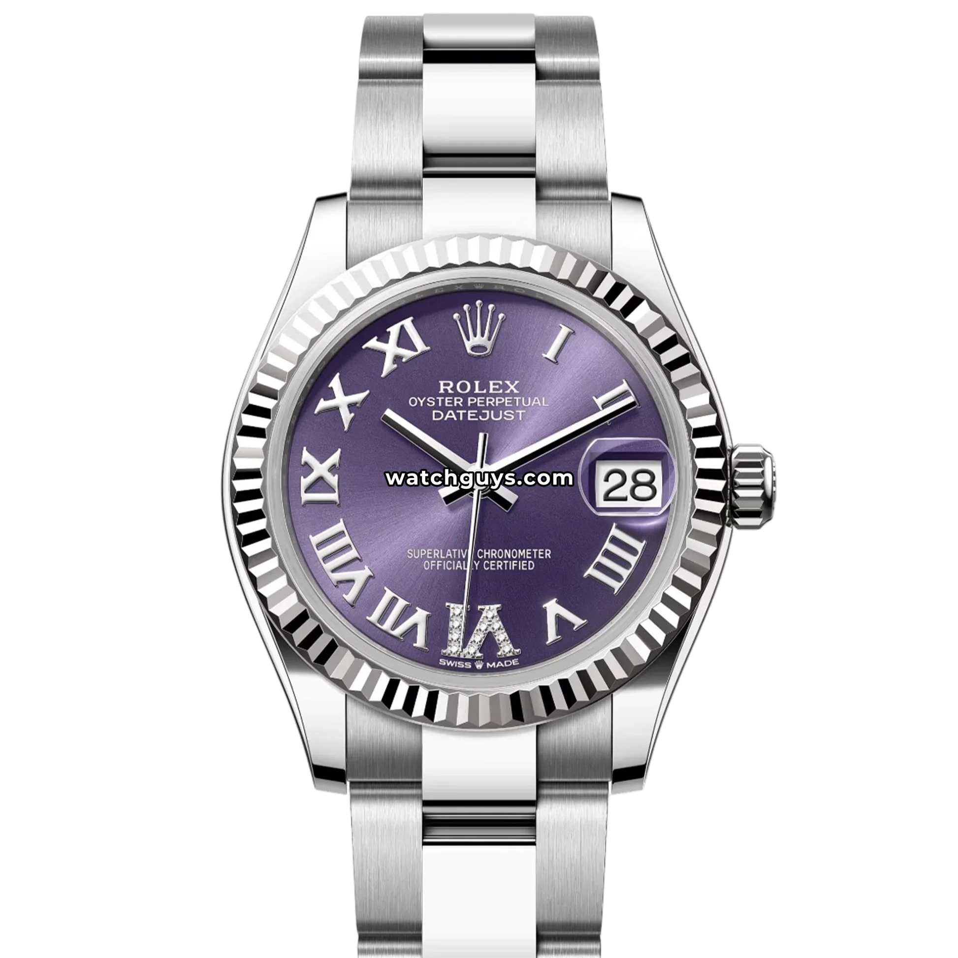 Rolex Datejust 278274 Aubergine Roman Diamond VI Oyster