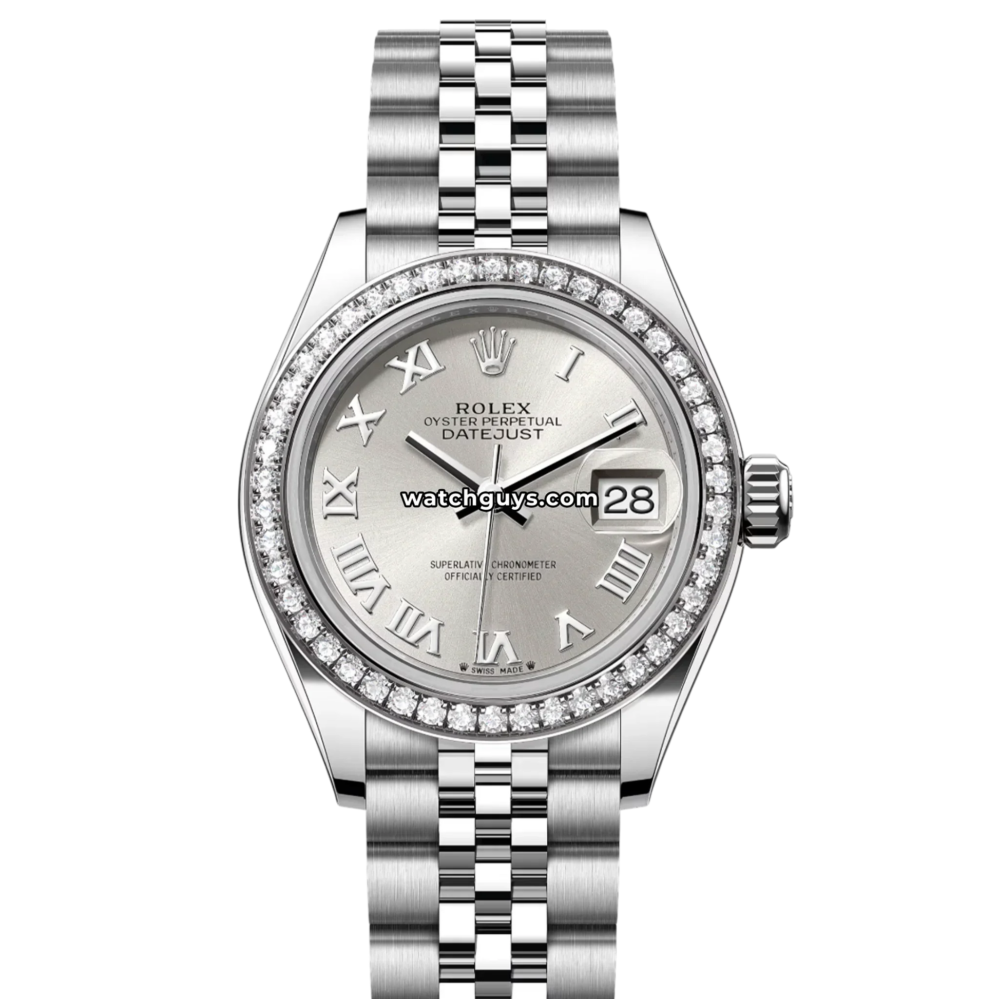 Rolex Datejust 279384RBR Silver Roman Jubilee
