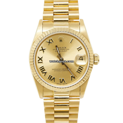 Rolex Datejust 68278 Champagne Roman President