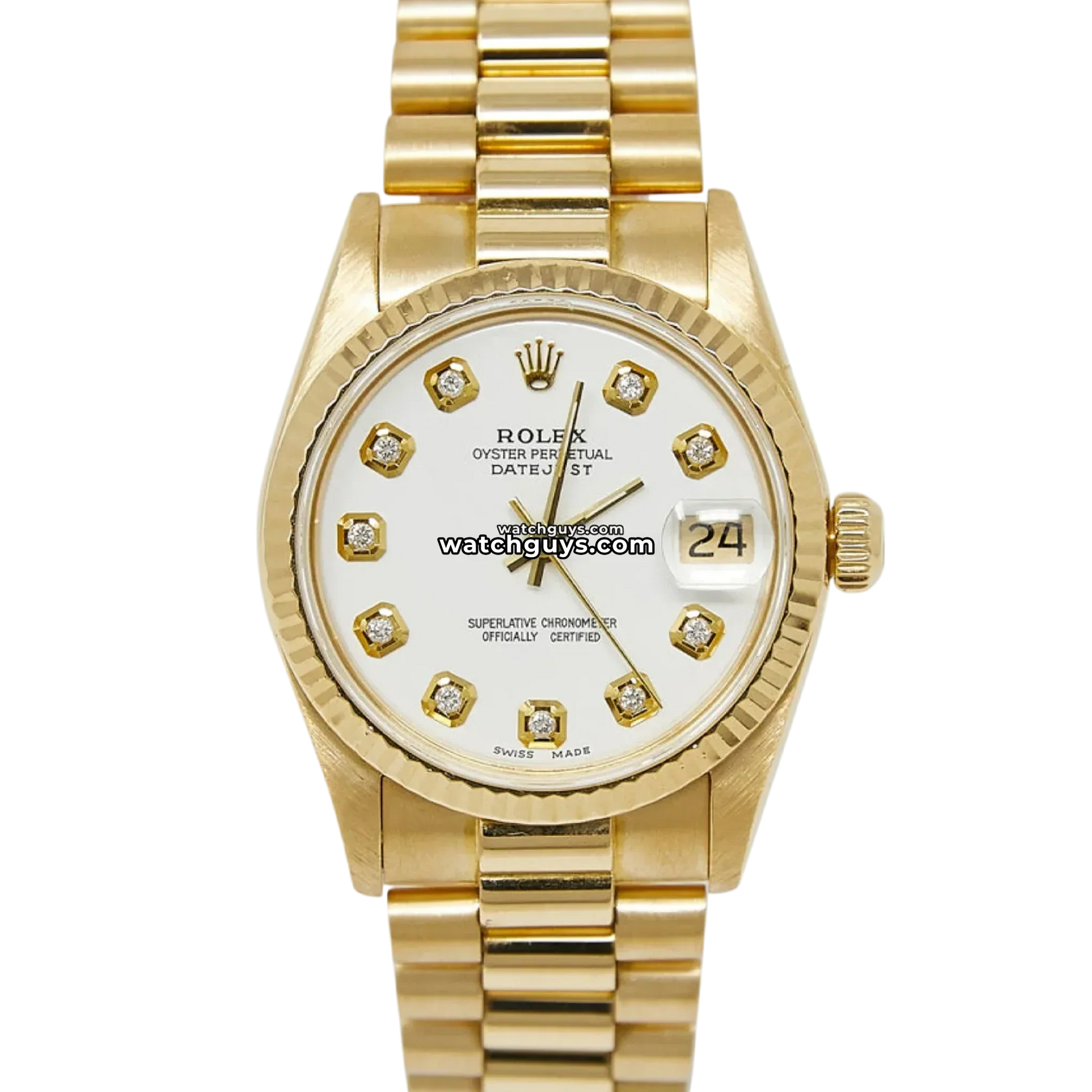 Rolex Datejust 68278 White Diamond President