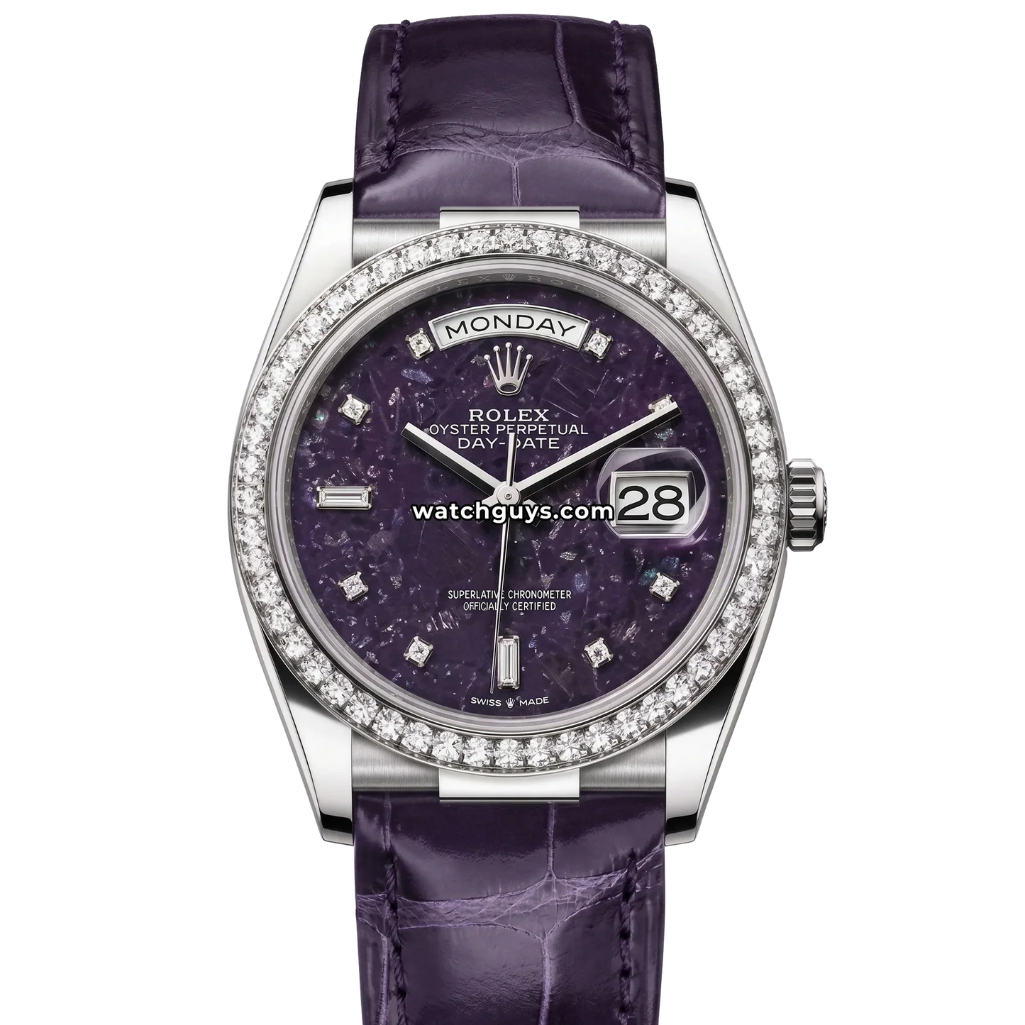 Rolex Day-Date 128149RBR Dark Crystallized Lepidolite