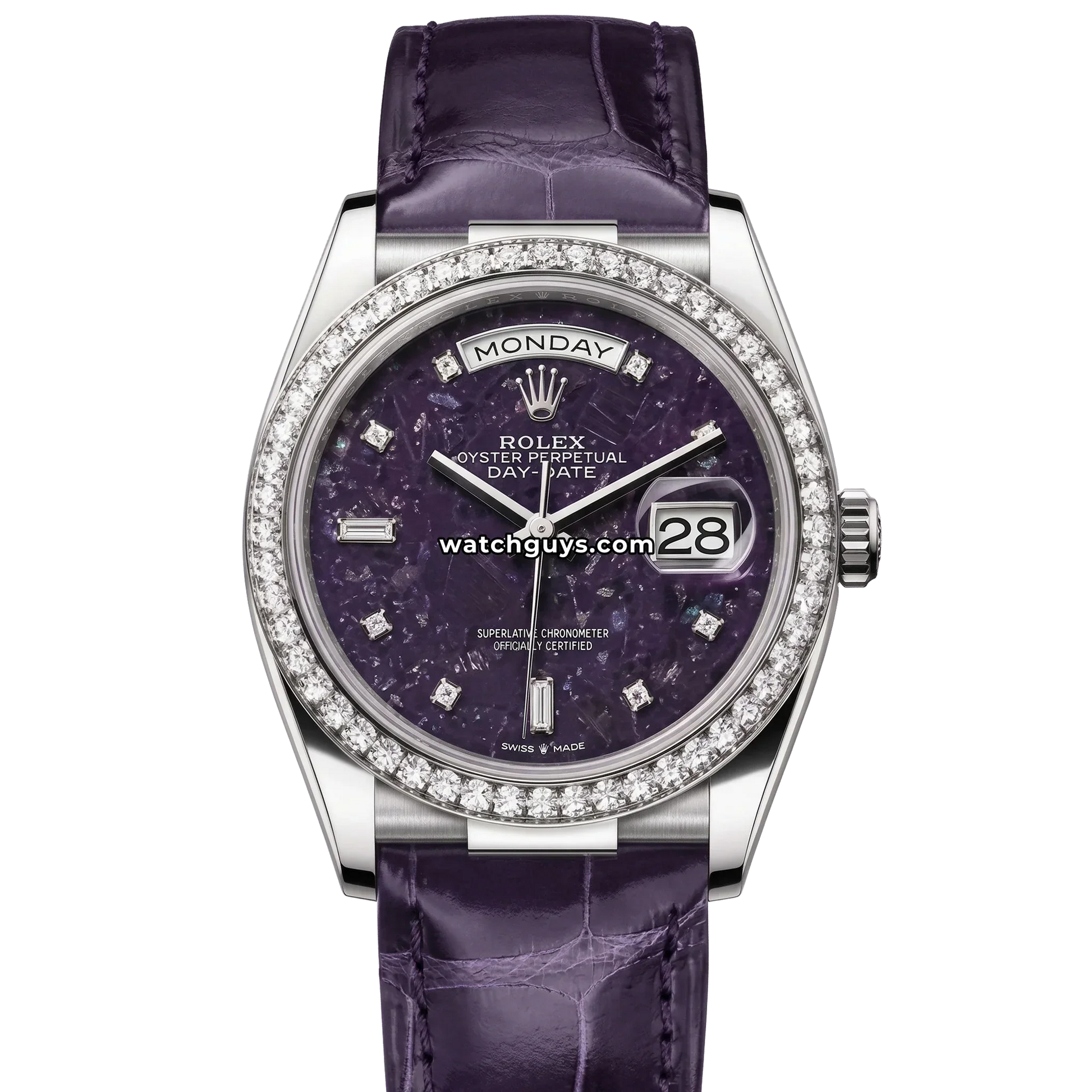 Rolex Day-Date 128149RBR Dark Crystallized Lepidolite