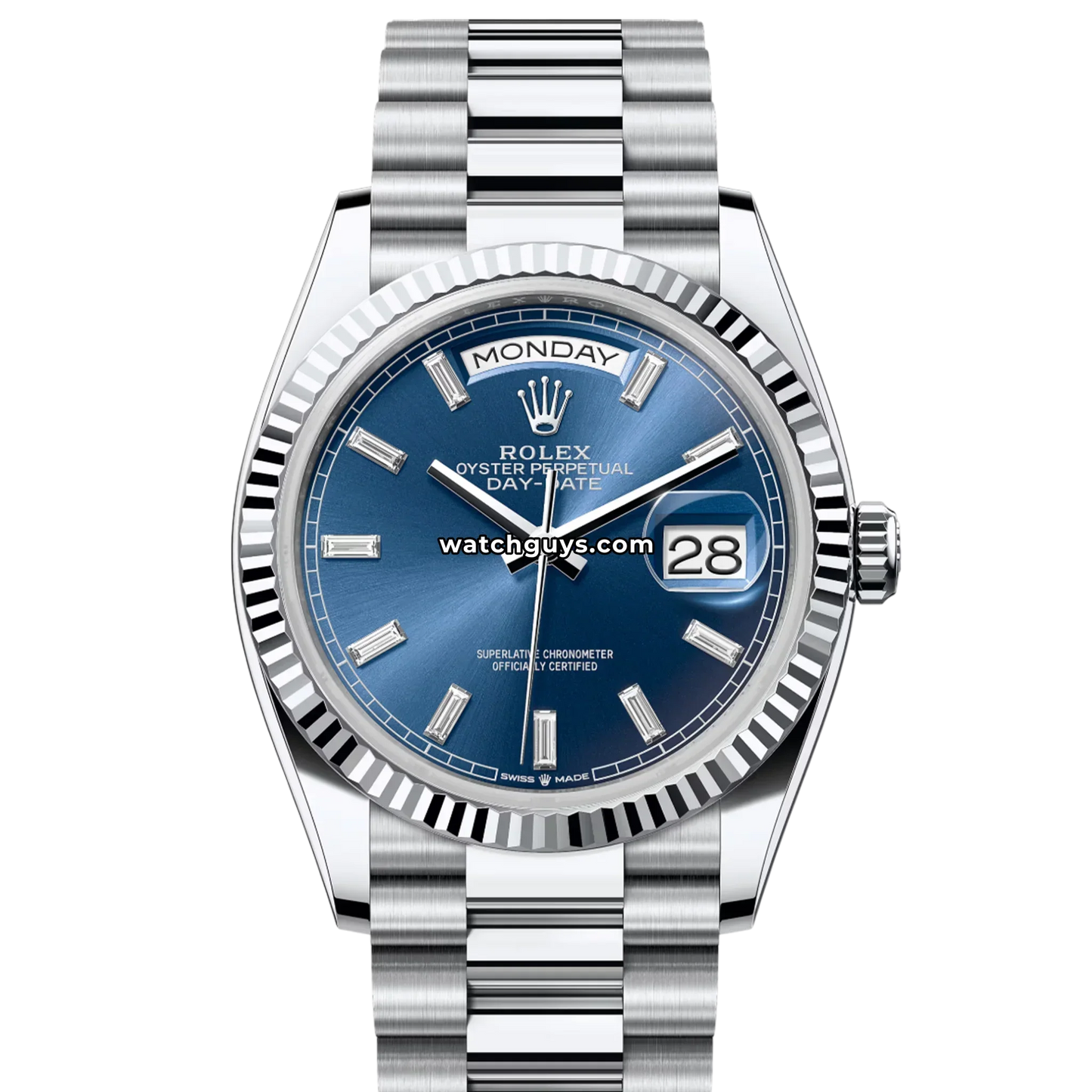 Rolex Day-Date 128236 Platinum Blue Diamond President