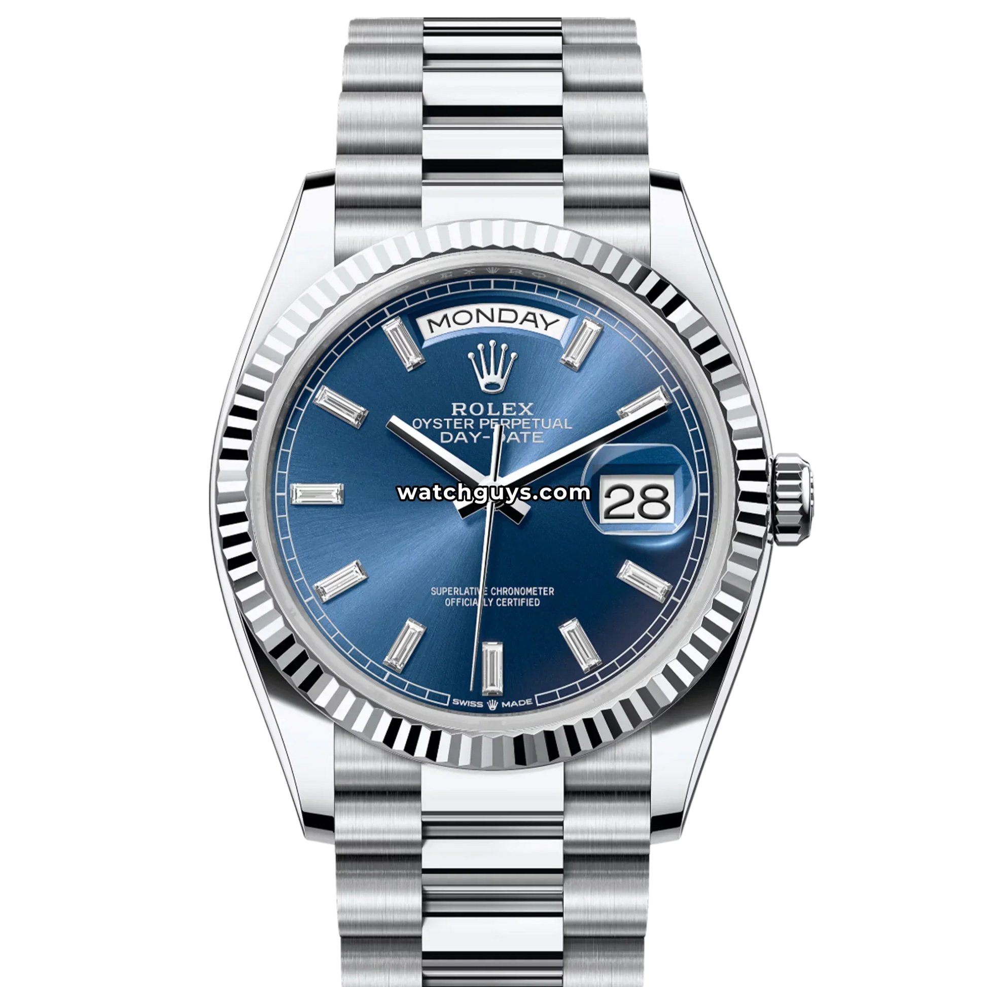 Rolex Day-Date 128236 Platinum Blue Diamond President