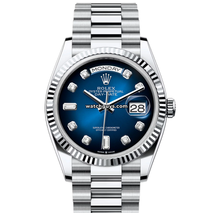 Rolex Day-Date 128236 Platinum Blue Ombre Diamond President