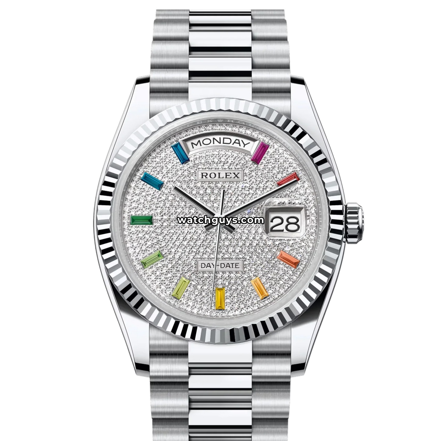 Rolex Day-Date 128236 Platinum Diamond Paved President