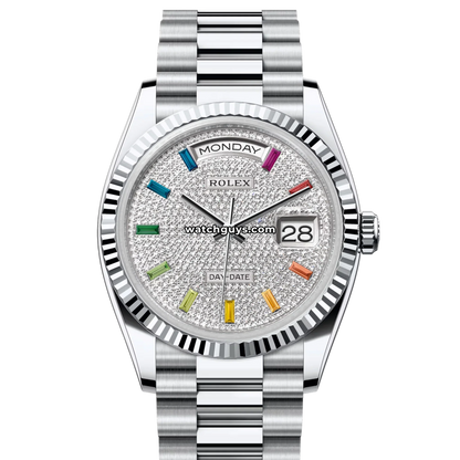 Rolex Day-Date 128236 Platinum Diamond Paved President