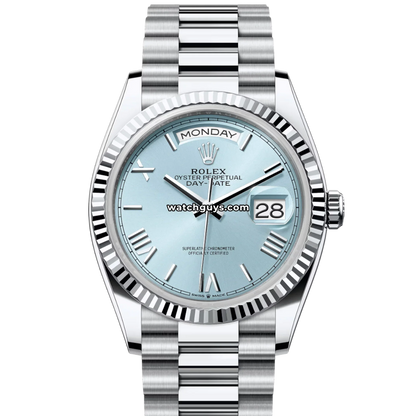 Rolex Day-Date 128236 Platinum Ice Blue Roman President