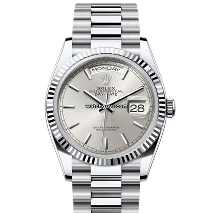 Rolex Day-Date 128236 Platinum Silver Index President
