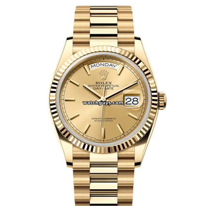 Rolex Day-Date 128238 Champagne Index President