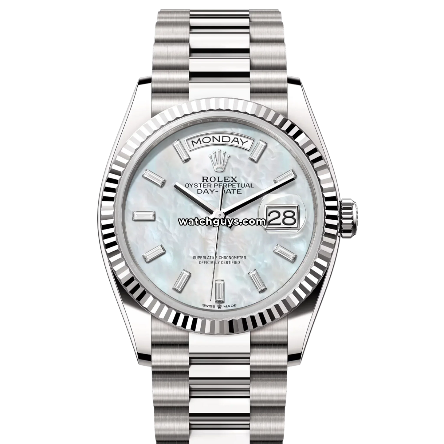 Rolex Day-Date 128239 Mother of Pearl Baguette Diamond