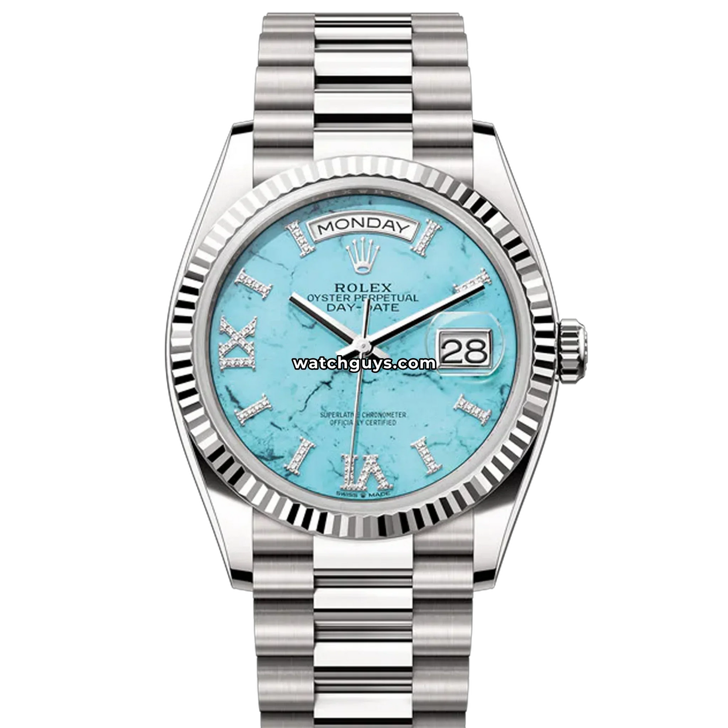 Rolex Day-Date 128239 Turquoise Roman Diamond
