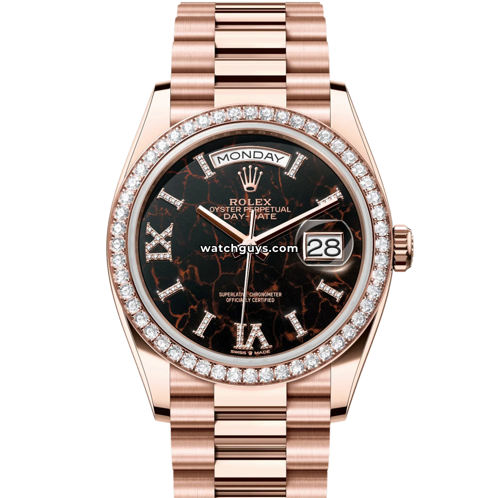 Rolex Day-Date 128345RBR Eisenkiesel Diamond