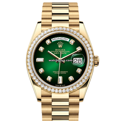 Rolex Day-Date 128348RBR Green Ombre Diamond