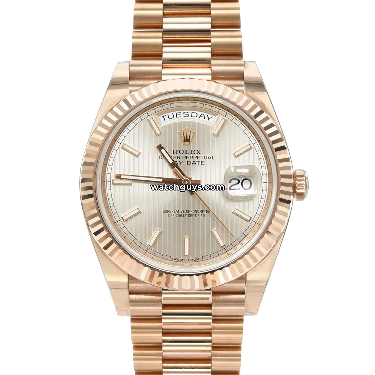 Rolex Day-Date 228235 Sundust Stripe Motif Index