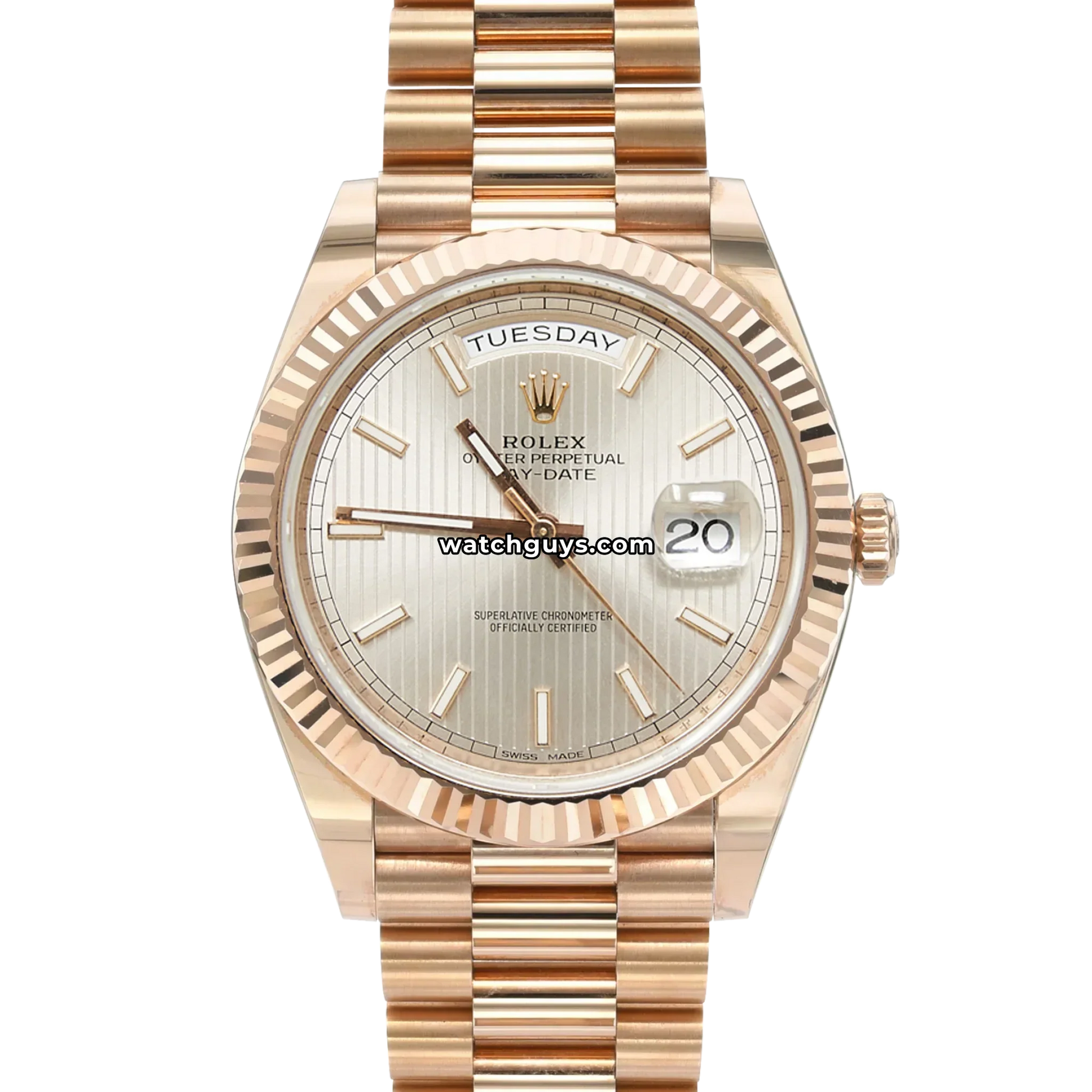 Rolex Day-Date 228235 Sundust Stripe Motif Index