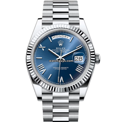 Rolex Day-Date 228236 Platinum Blue Roman President