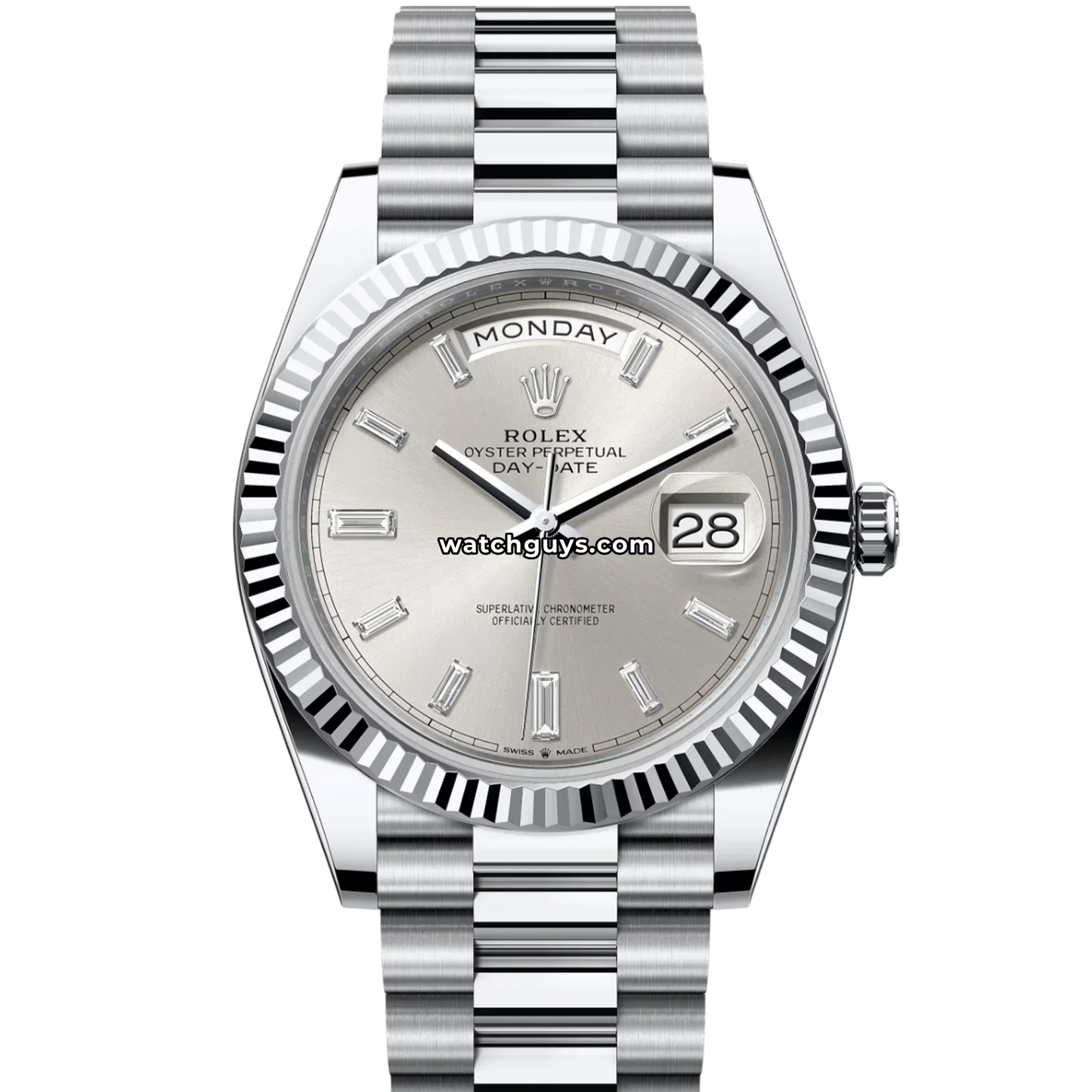 Rolex Day-Date 228236 Platinum Silver Diamond President