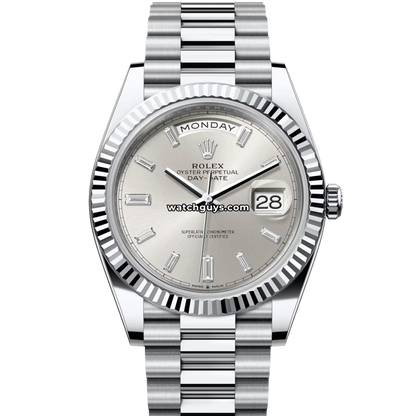 Rolex Day-Date 228236 Platinum Silver Diamond President