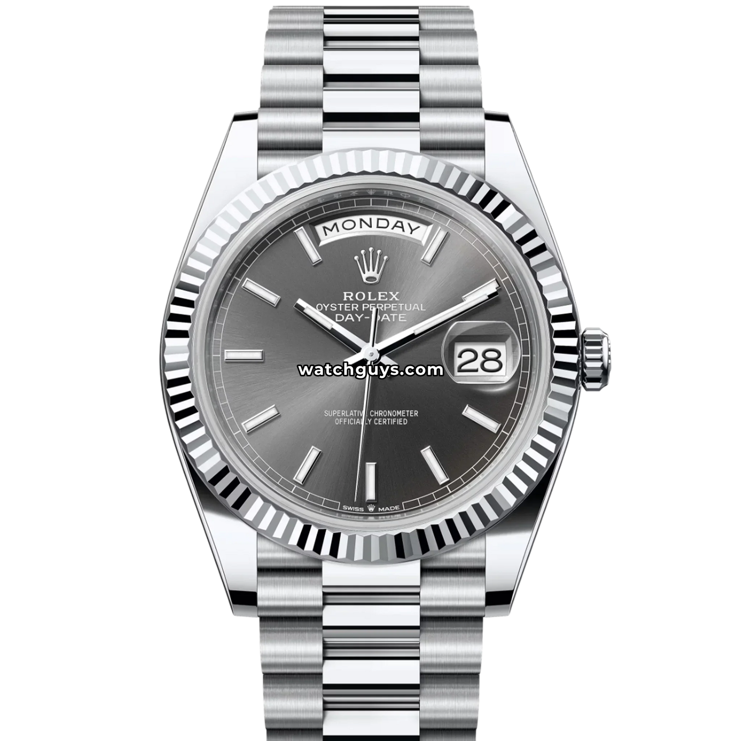 Rolex Day-Date 228236 Platinum Slate Index President