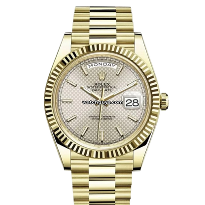 Rolex Day-Date 228238 Silver Diagonal Motif