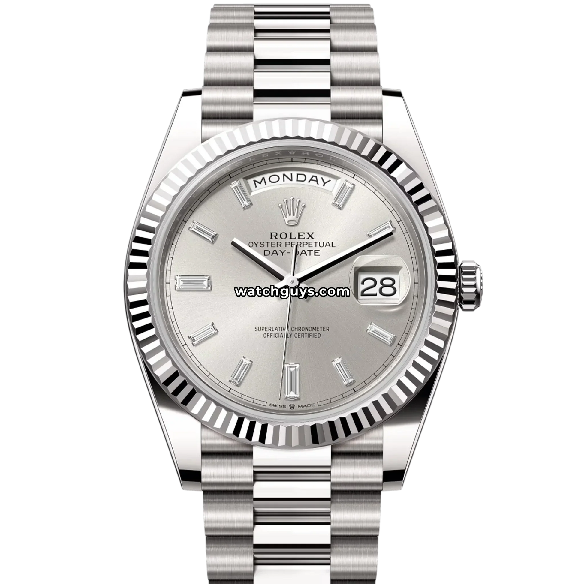 Rolex Day-Date 228239 Silver Diamond President