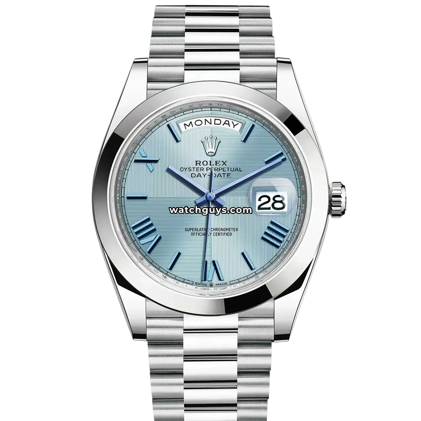 Rolex Day-Date 228206 Ice Blue Quadrant Motif Roman President