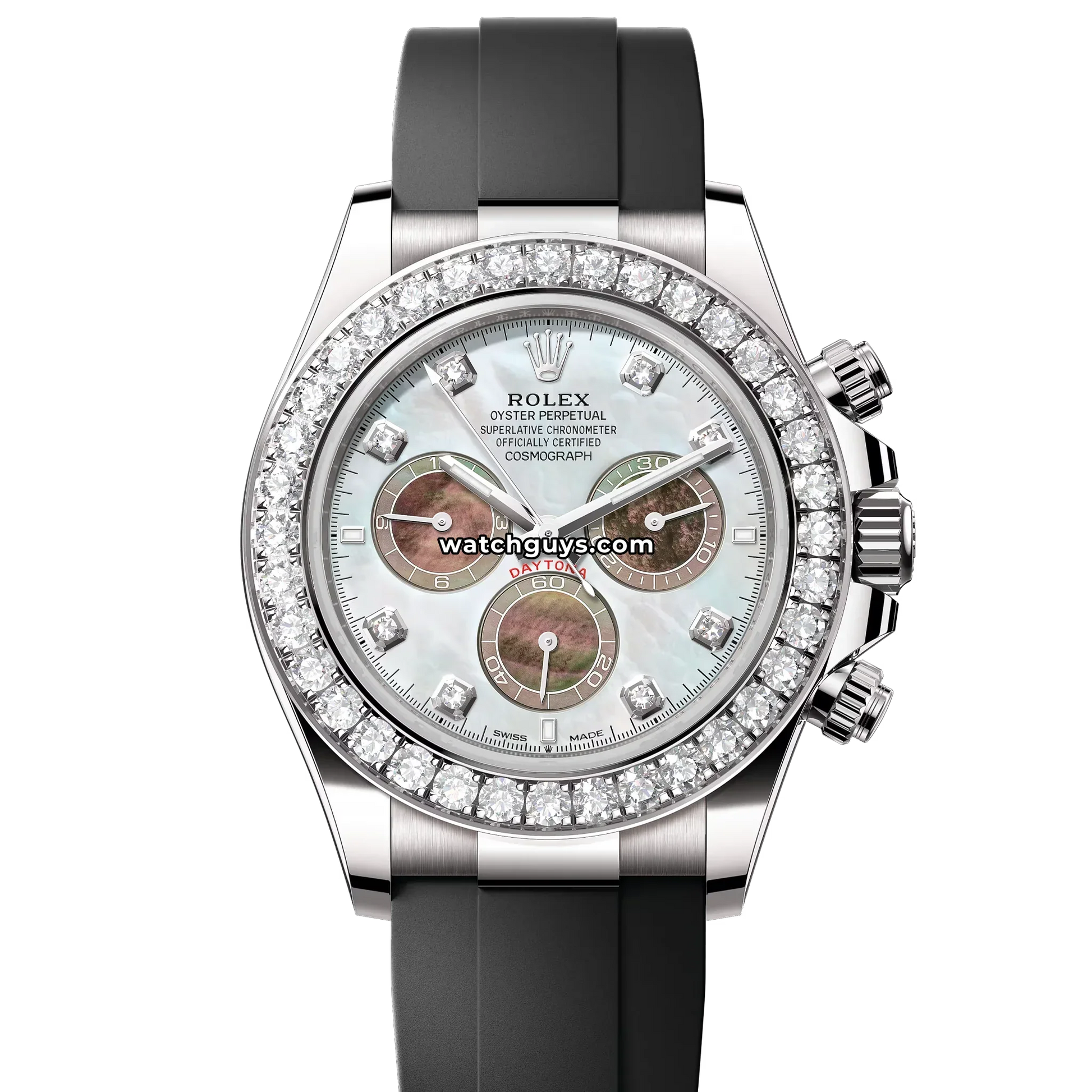 Rolex Daytona 126589RBR White and Black Mother of Pearl Oysterflex