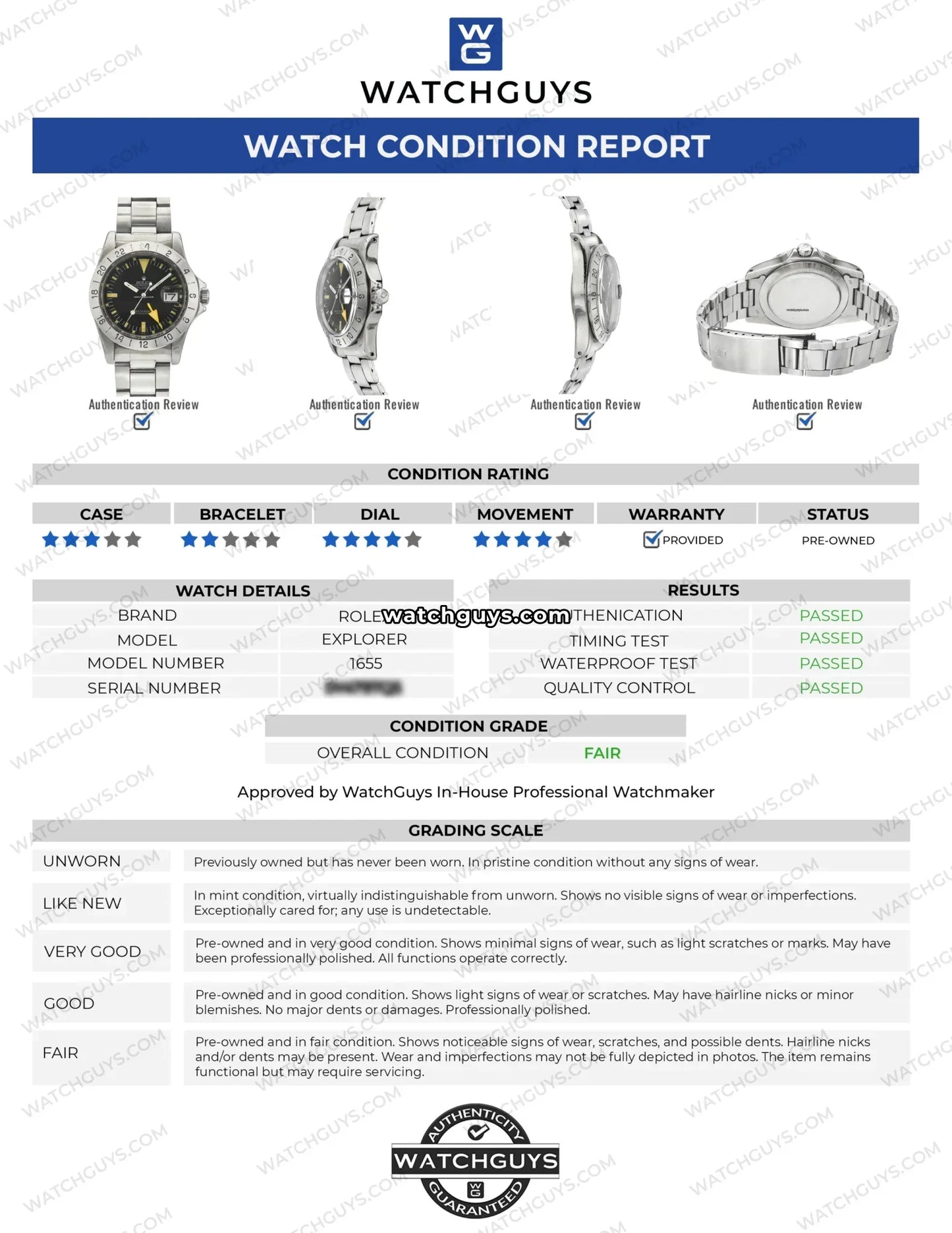 Vintage Rolex Explorer 1655 Steve McQueen