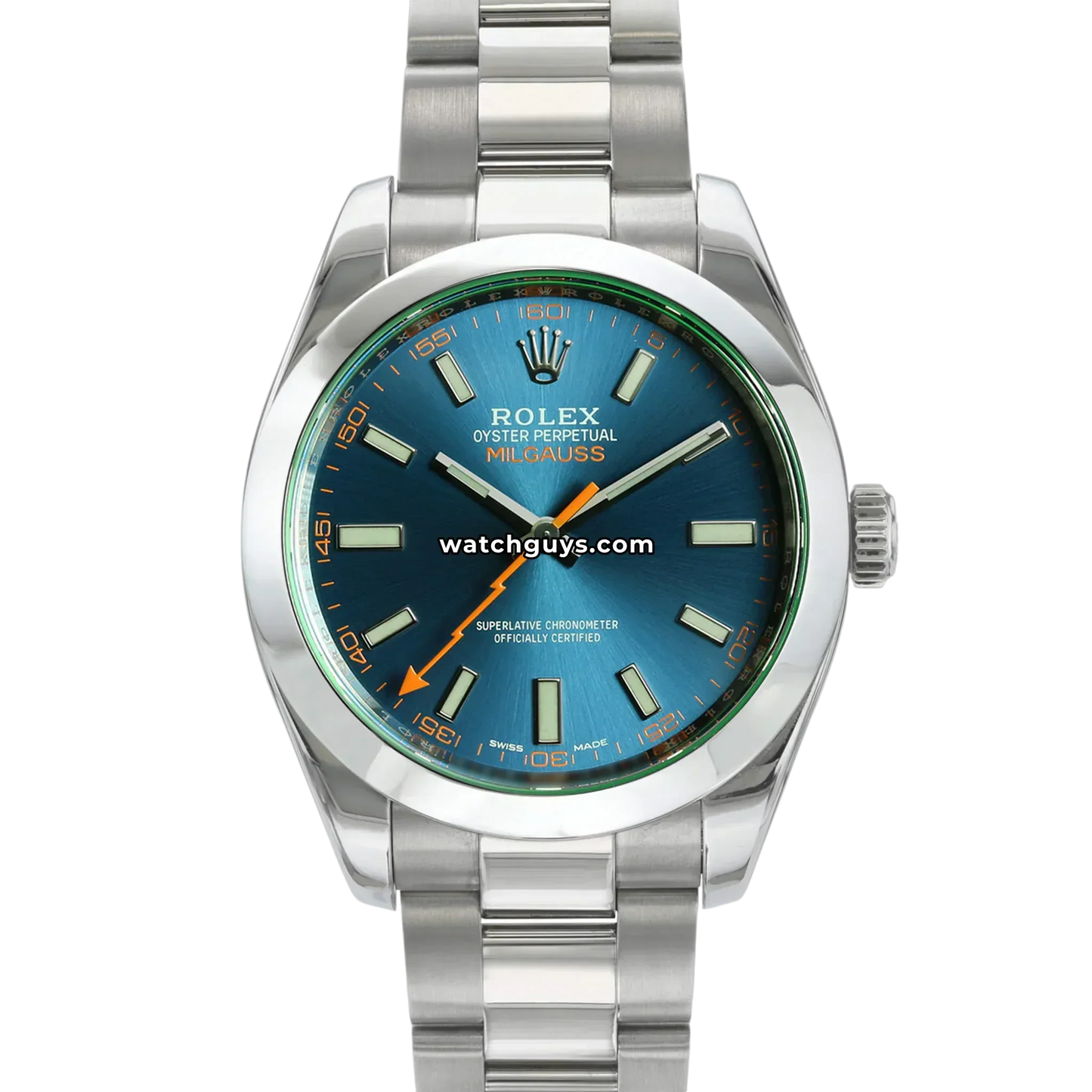 Rolex Milgauss 116400GV Blue Green Crystal