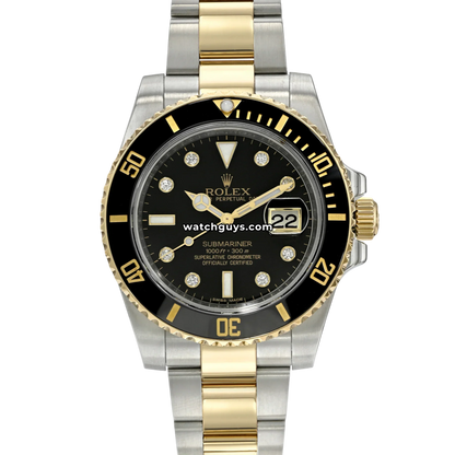 Rolex Submariner 116613LN Black Diamond Serti