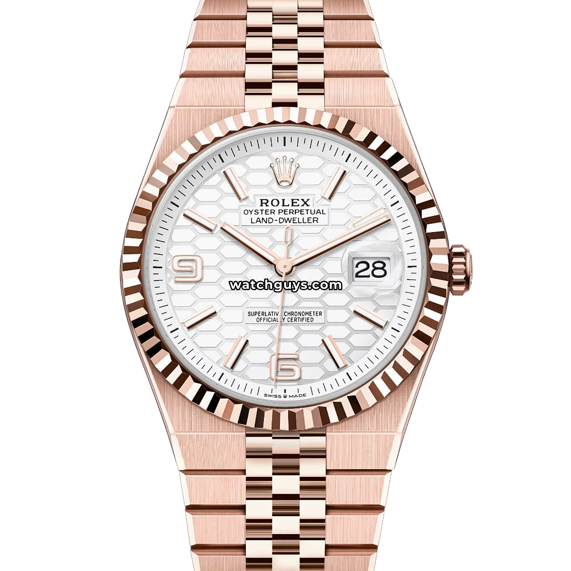 Rolex Land-Dweller 127335 White Honeycomb Motif