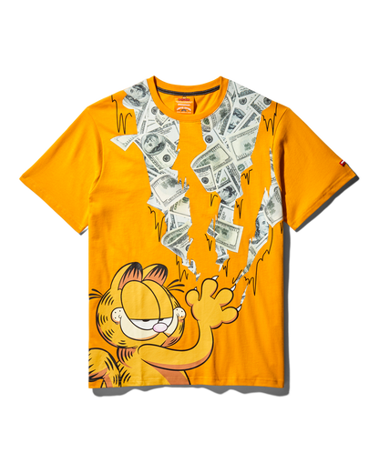 GARFIELD CAT STRATCH GRAPHIC T-SHIRT (ORANGE)