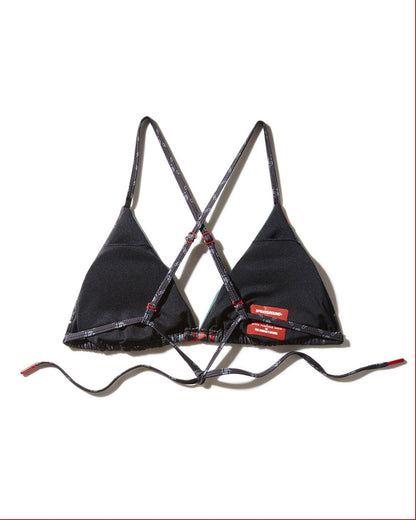 MIDNIGHT MONEY PATTERN BIKINI TOP