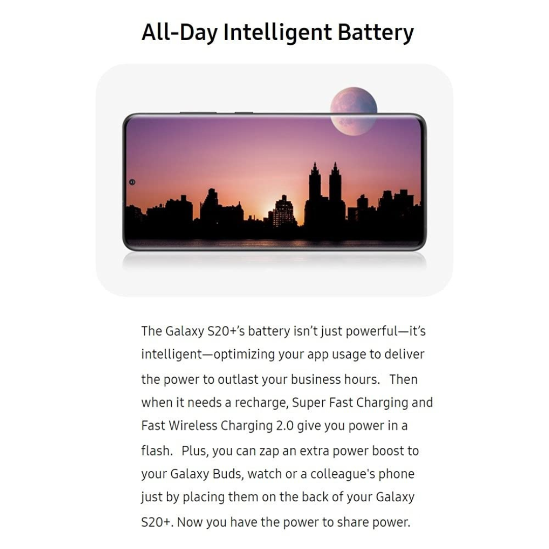 Unlocked Samsung Galaxy S20 Plus 5G - 128GB - Cosmic Gray - SM-G986UZAAXAA