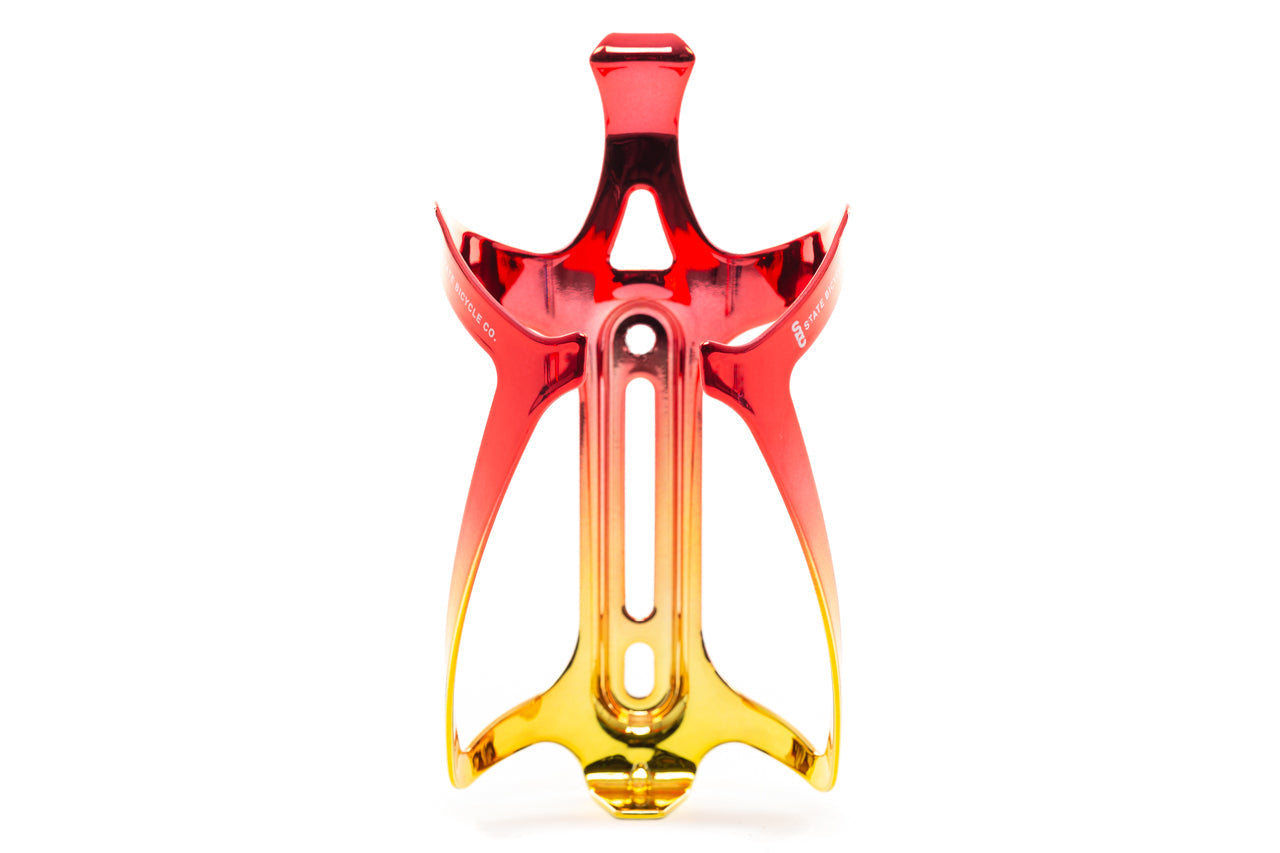 State Bicycle Co. - Metallic Series Bottle Cage - "Mr. Stark" (Red / Gold)
