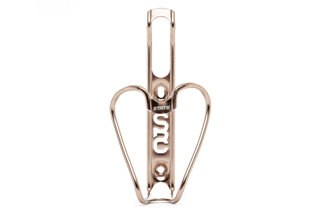 State Bicycle Co. Monogram 6061 Aluminum Anodized Bottle Cage - Champagne