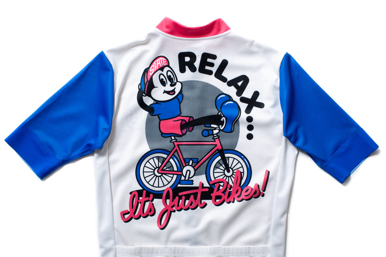 State Bicycle Co. - "Relax.." Jersey  - Sustainable Clothing Collection (White)