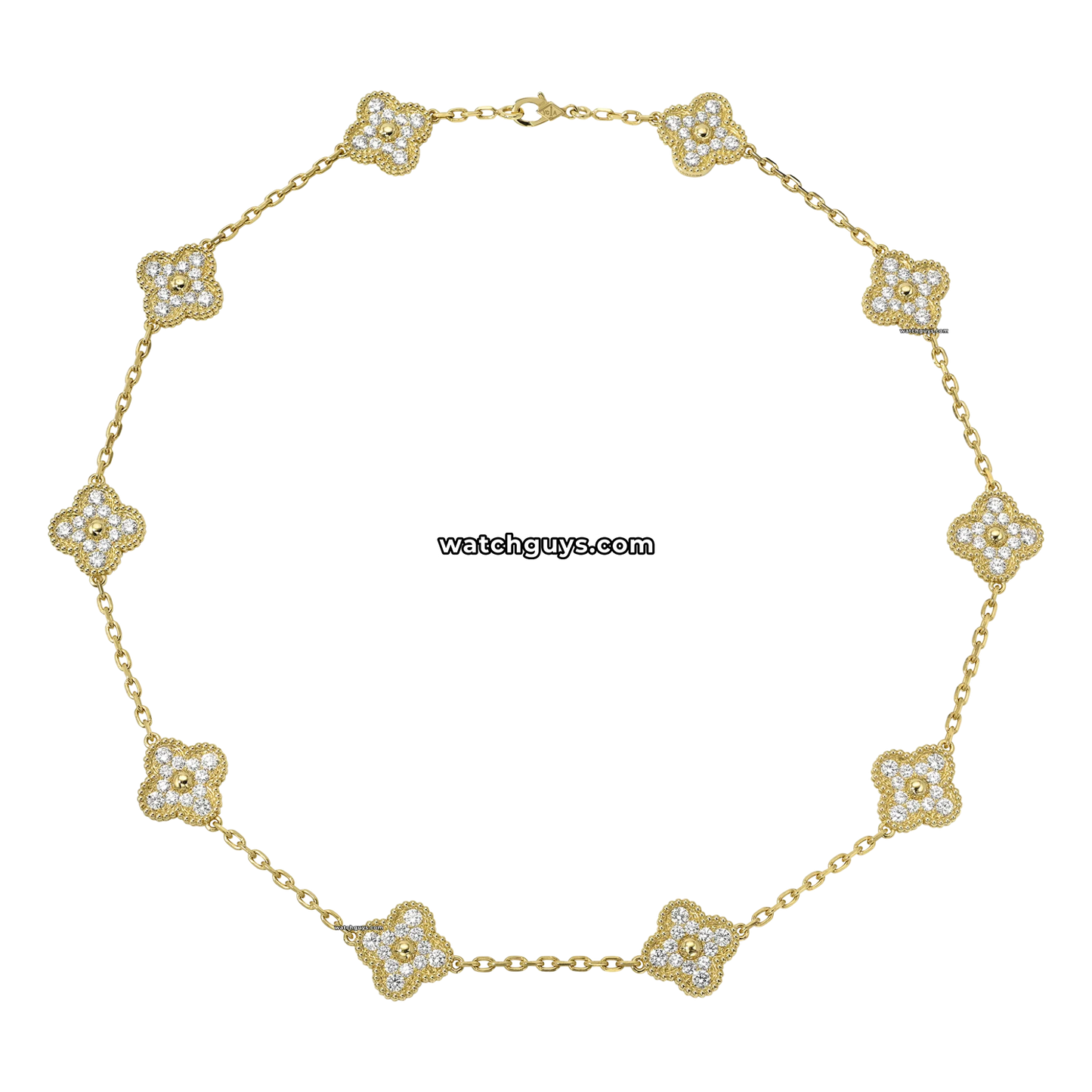 Van Cleef & Arpels Vintage Alhambra Necklace 10 Motif Diamond