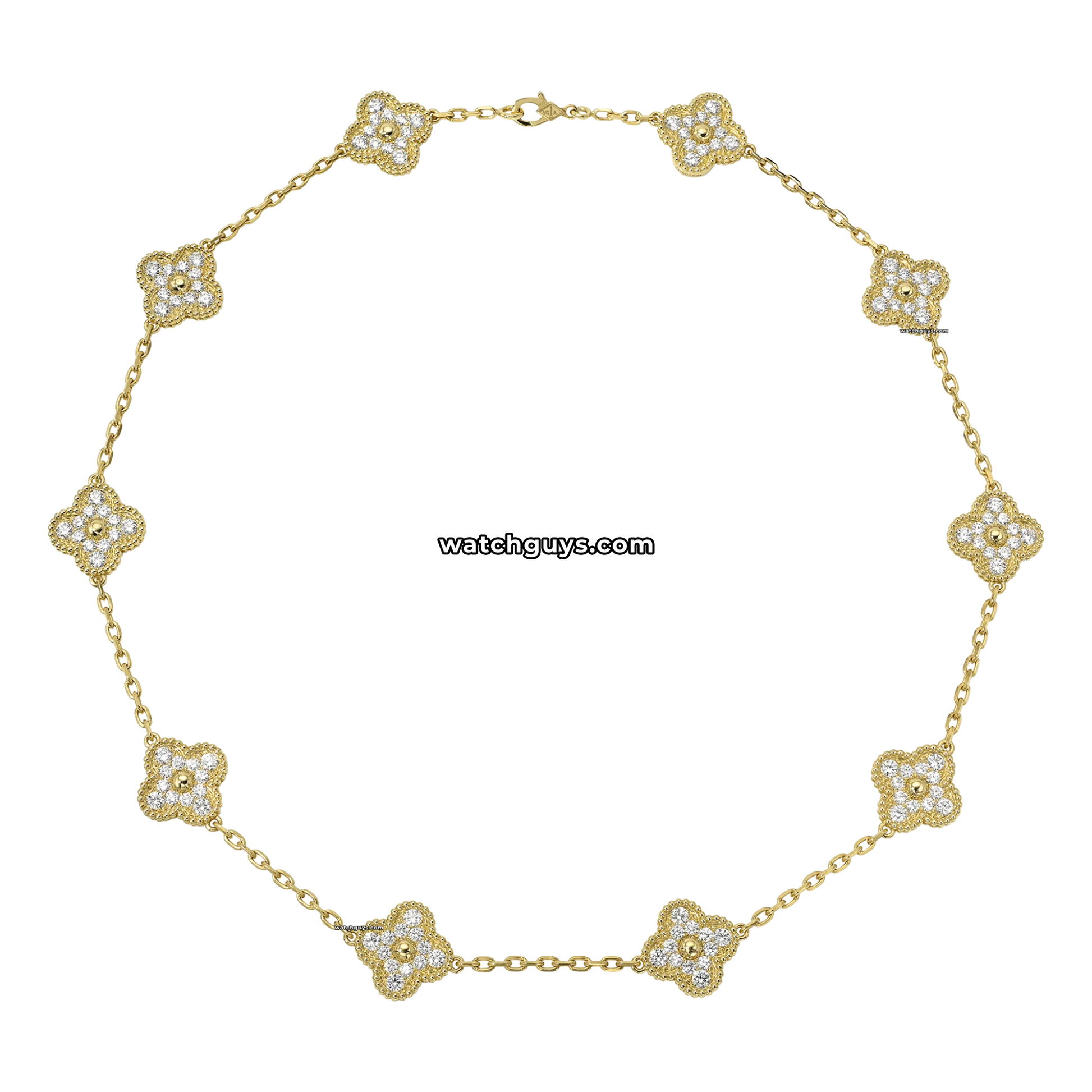 Van Cleef & Arpels Vintage Alhambra Necklace 10 Motif Diamond
